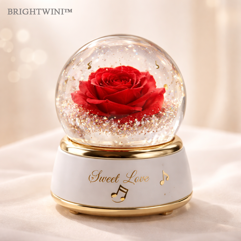 BRIGHTWINI™ Eternal Melody Rose Snow Globe