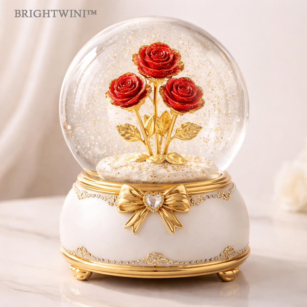 BRIGHTWINI™ Golden Trinity Rose Crystal Globe