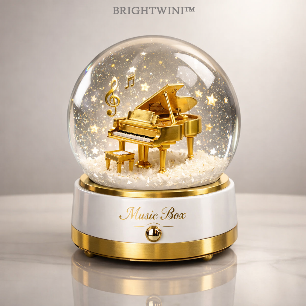 BRIGHTWINI™ Golden Melody Crystal Piano Globe